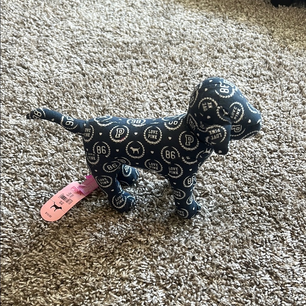 PINK Victoria's Secret Navy Blue Dog Plush Toy